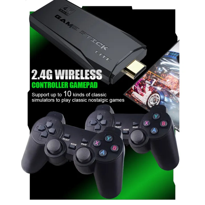 Video Game Stick Lite 4K Console 64G Built-in 10000 Games Retro Handheld TV Game Console Wireless Controller For GBA Kid Game